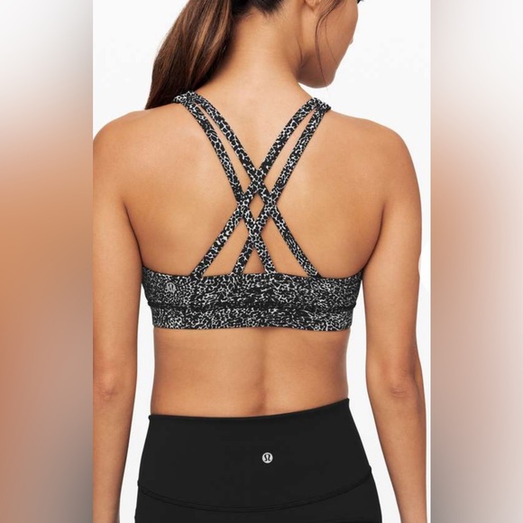 Lululemon Energy Bra *High Neck in Polar Shift Alpine White Black - Picture 5 of 9